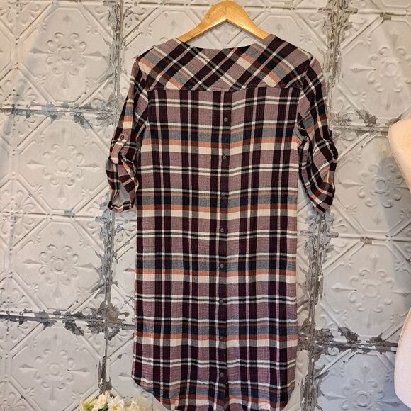 Chelsea & Violet Purple Tartan Design Preppy Plaid Mini Dress Size S - Picture 2 of 12